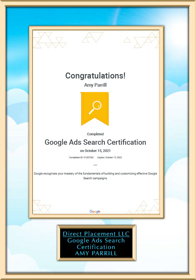 Amy google ads search certification